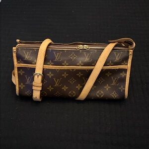 Louis Vuitton Brown and Tan Monogram Shoulder Bag